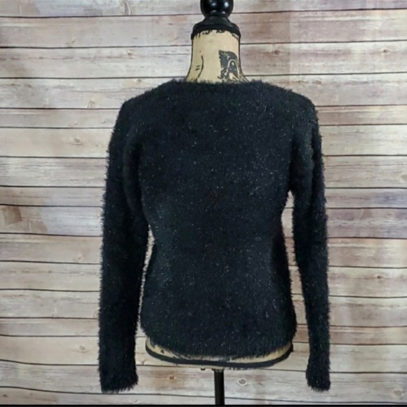 Target Black Fuzzy Embellished Christmas Sweater M - Picture 3 of 7